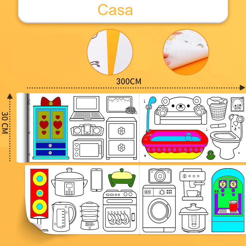 Rolo de Desenho para Colorir Beta kids