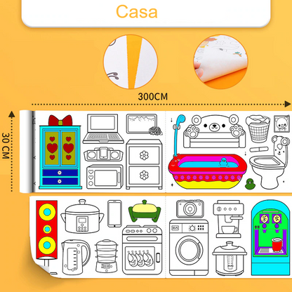 Rolo de Desenho para Colorir Beta kids