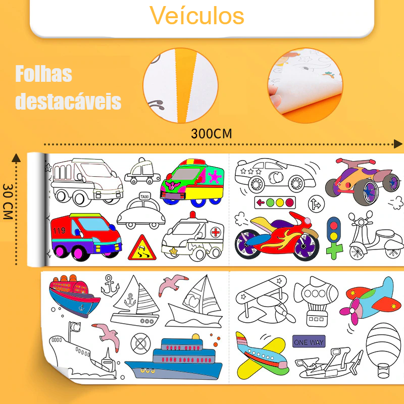 Rolo de Desenho para Colorir Beta kids
