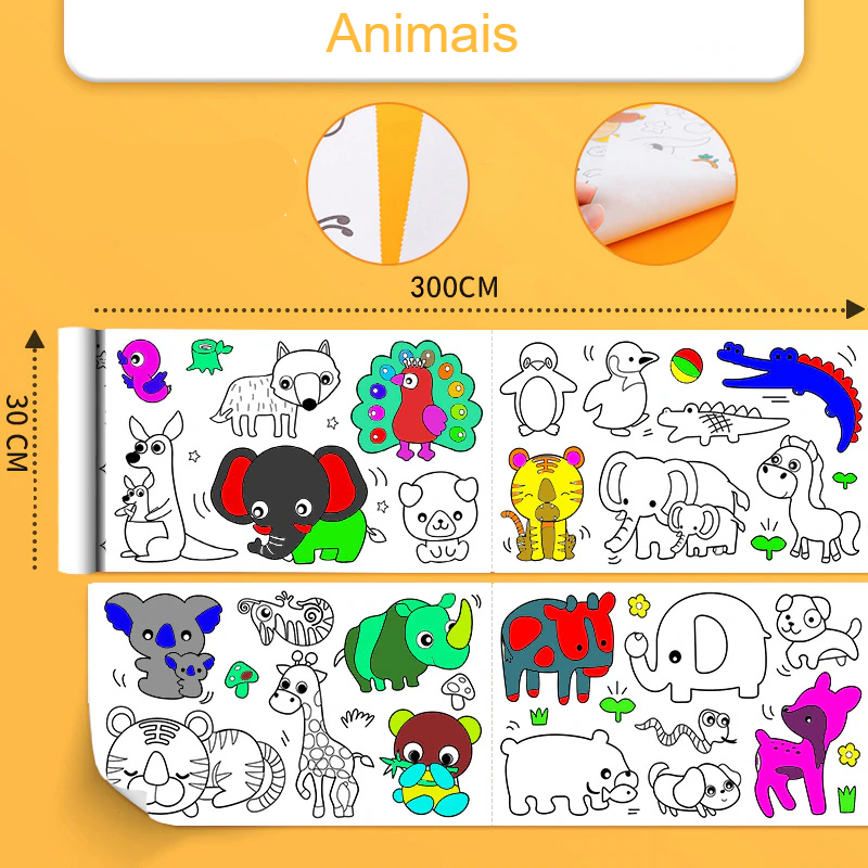 Rolo de Desenho para Colorir Beta kids