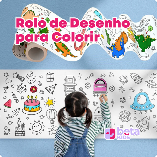 Rolo de Desenho para Colorir Beta kids