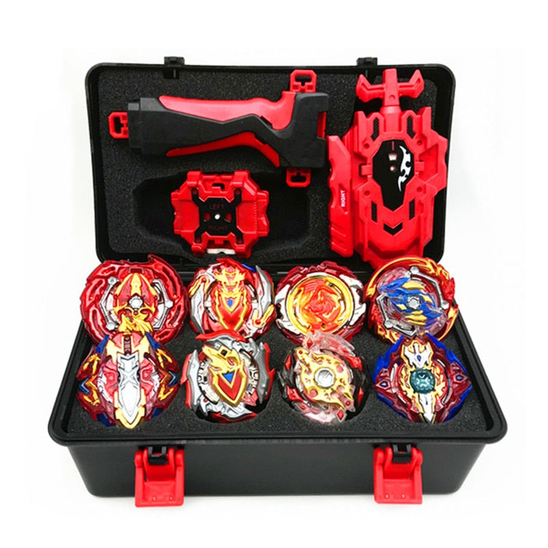 Kit com 8 Beyblades + Lançadores
