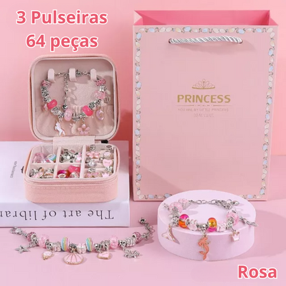 Kit de Pulseiras e Berloques Infantil - Bela Kids
